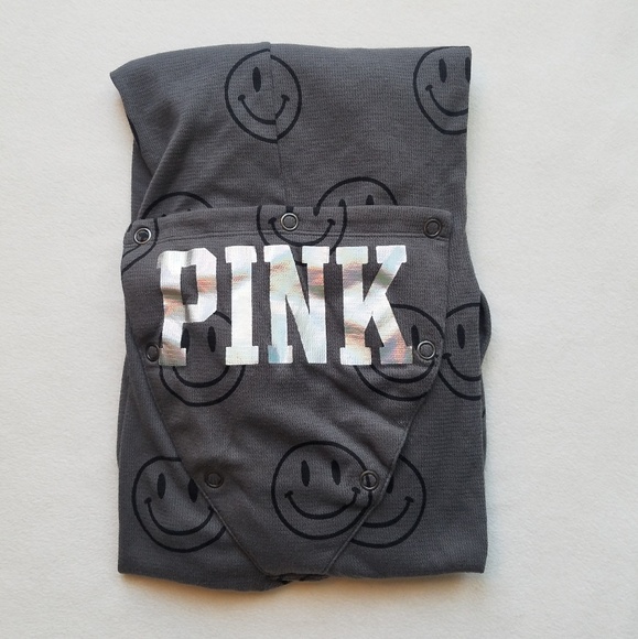 PINK Victoria's Secret Other - VS PINK Smiley Onesie Drop Seat PJs